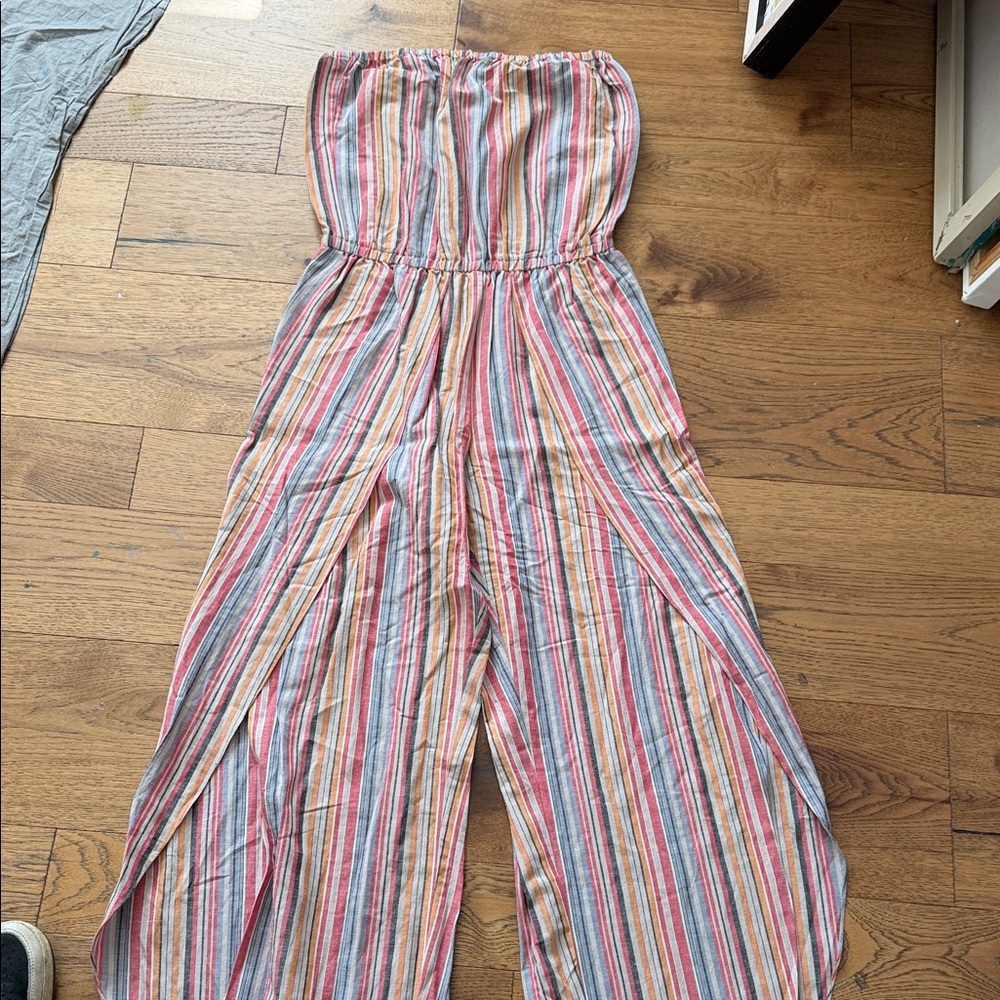 DREW Multicolor Striped Strapless Jumpsuit WORE IT ONCE
